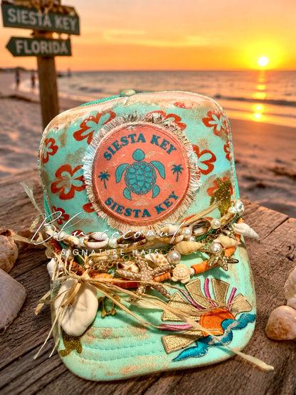 🥥 Blu Coconut Siesta Key Trucker Hat… 🌴🥥🌊