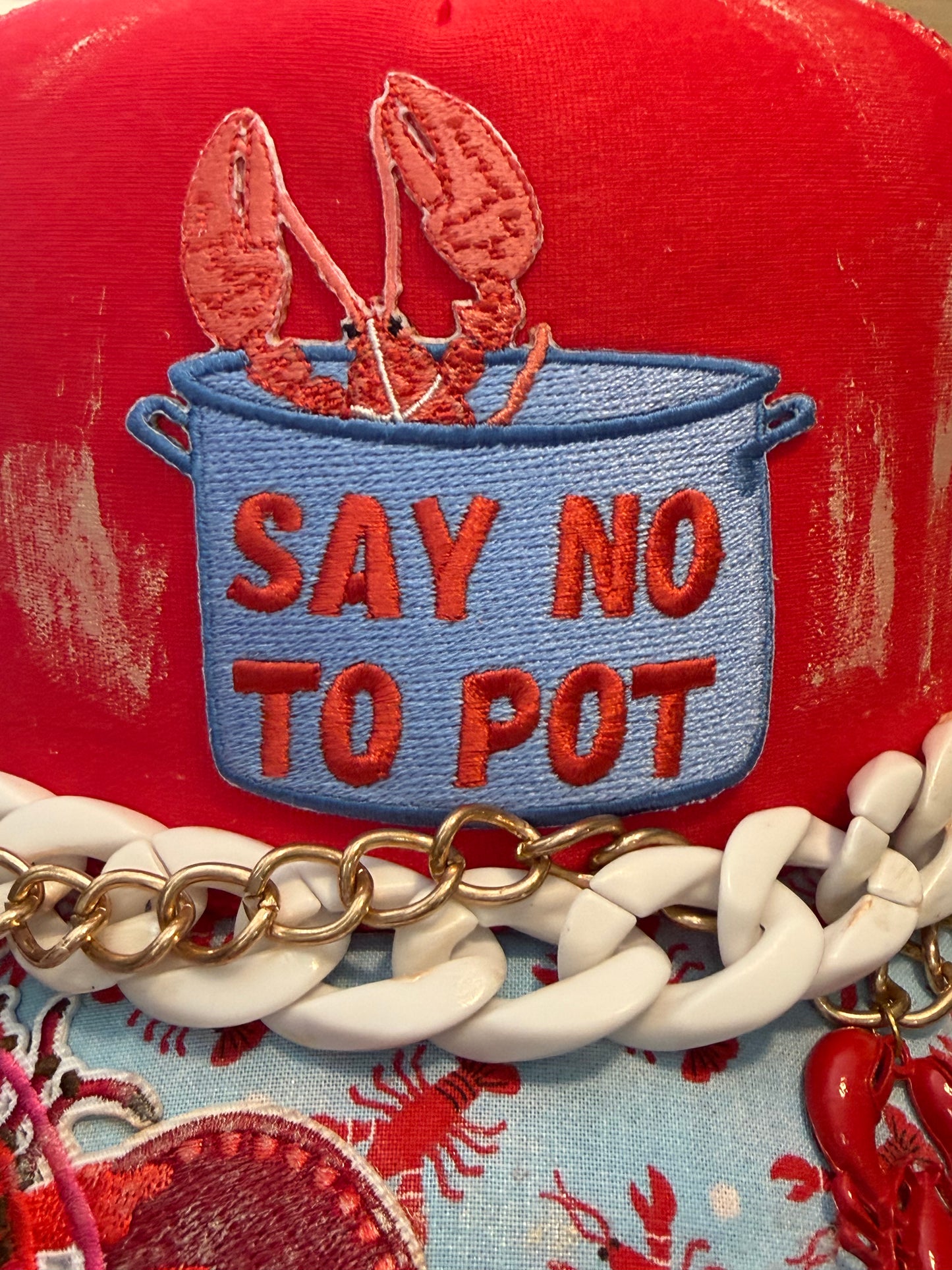 Blu Coconut “Say No To Pot” Lobster Trucker Hat 🔥🦞