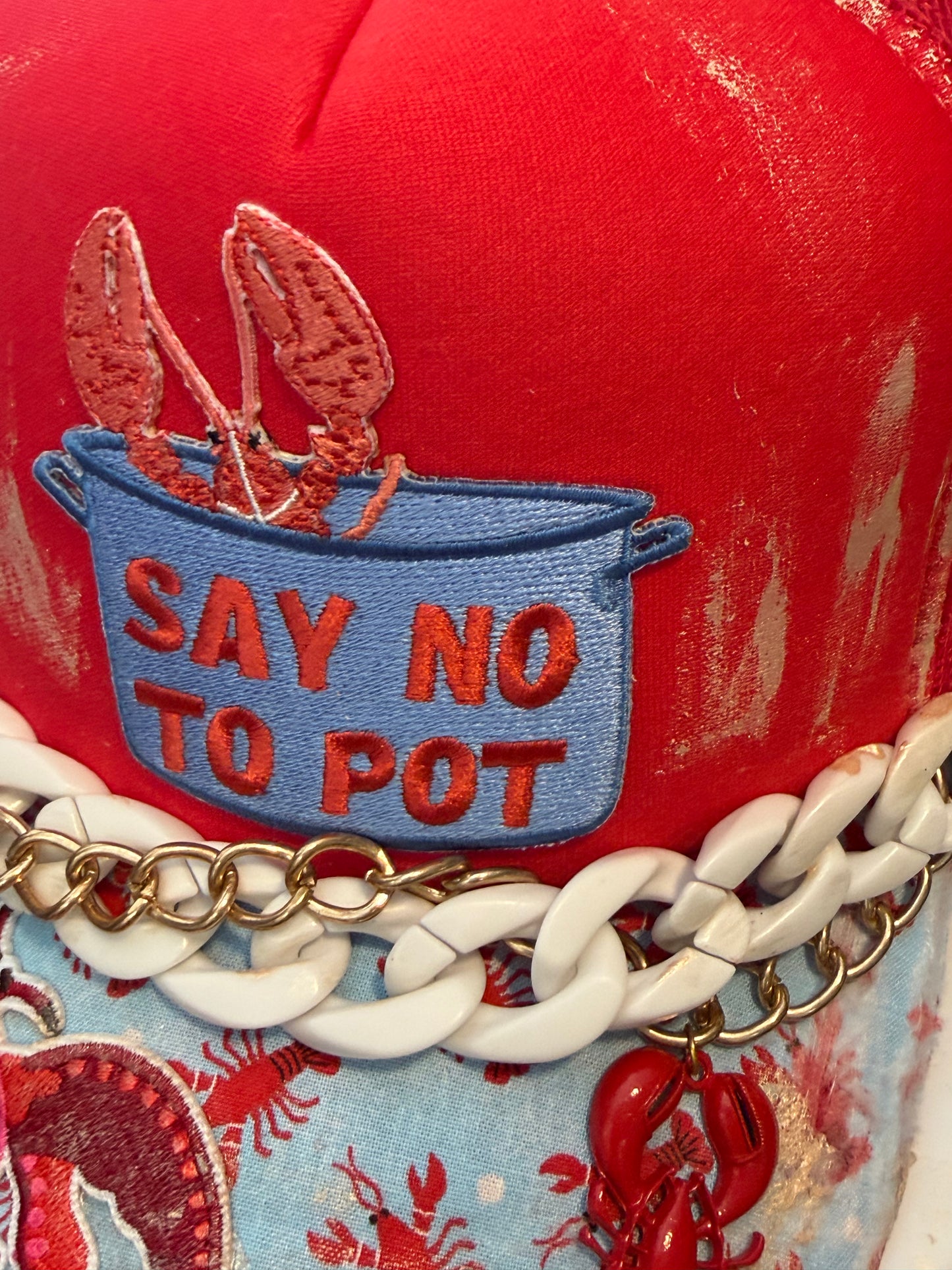 Blu Coconut “Say No To Pot” Lobster Trucker Hat 🔥🦞