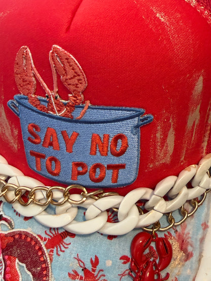 Blu Coconut “Say No To Pot” Lobster Trucker Hat 🔥🦞