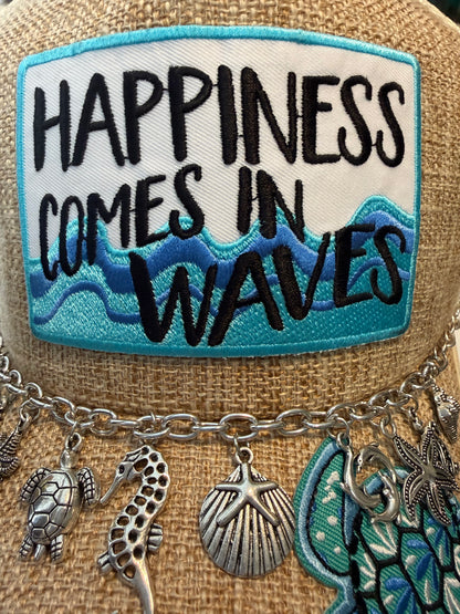 Blu Coconut 🌊 Happiness comes in waves (mid profile) Trucker Hat
