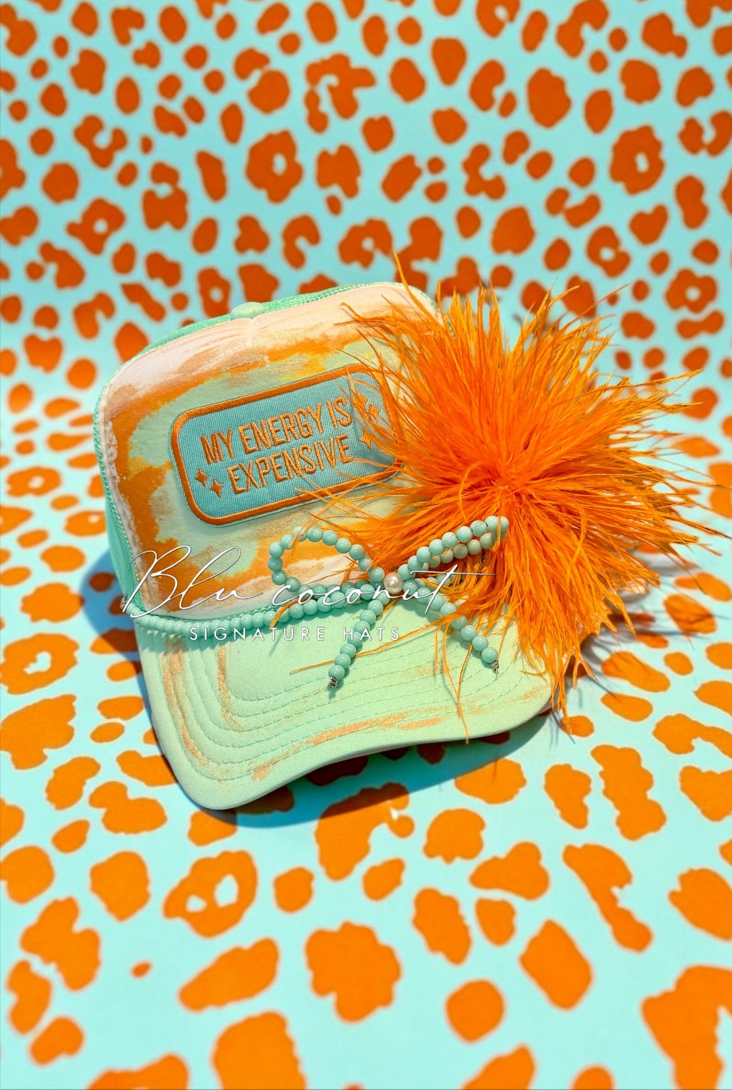 MY ENERGY IS EXPENSIVE Trucker Hat 🧡🩵