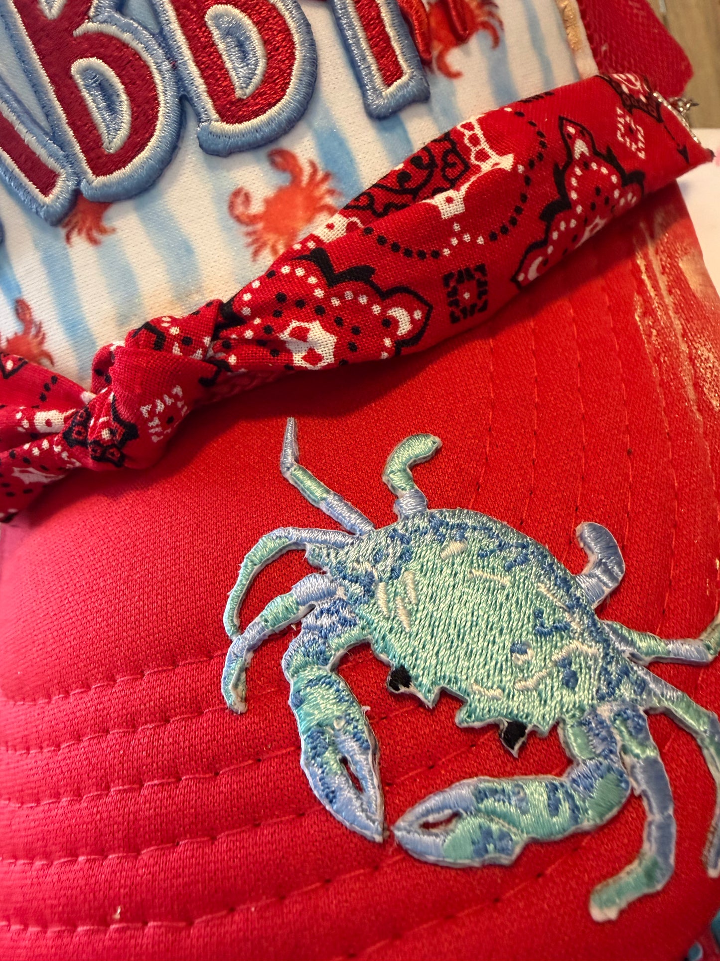Blu Coconut Crabby Trucker Hat! 🦀☀️