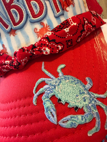 Blu Coconut Crabby Trucker Hat! 🦀☀️