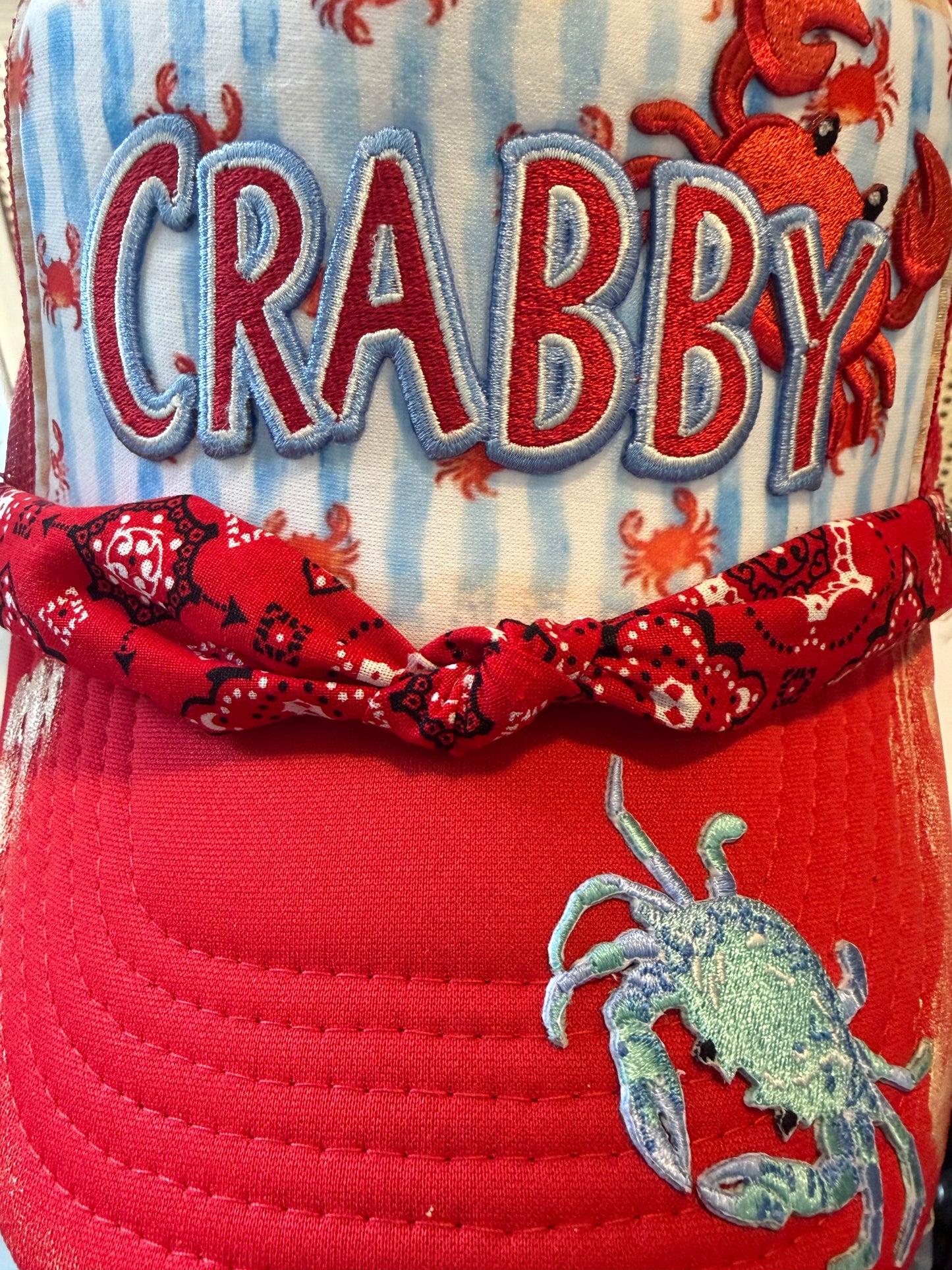 Blu Coconut Crabby Trucker Hat! 🦀☀️