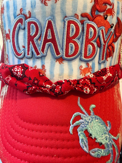 Blu Coconut Crabby Trucker Hat! 🦀☀️