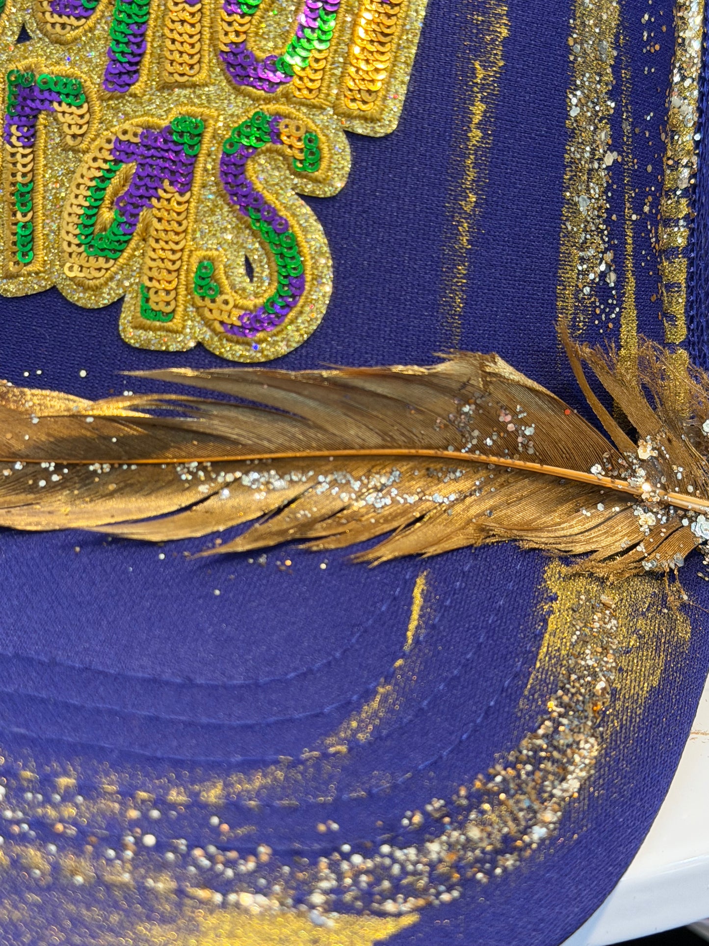Blu coconut Mardi Gras Trucker