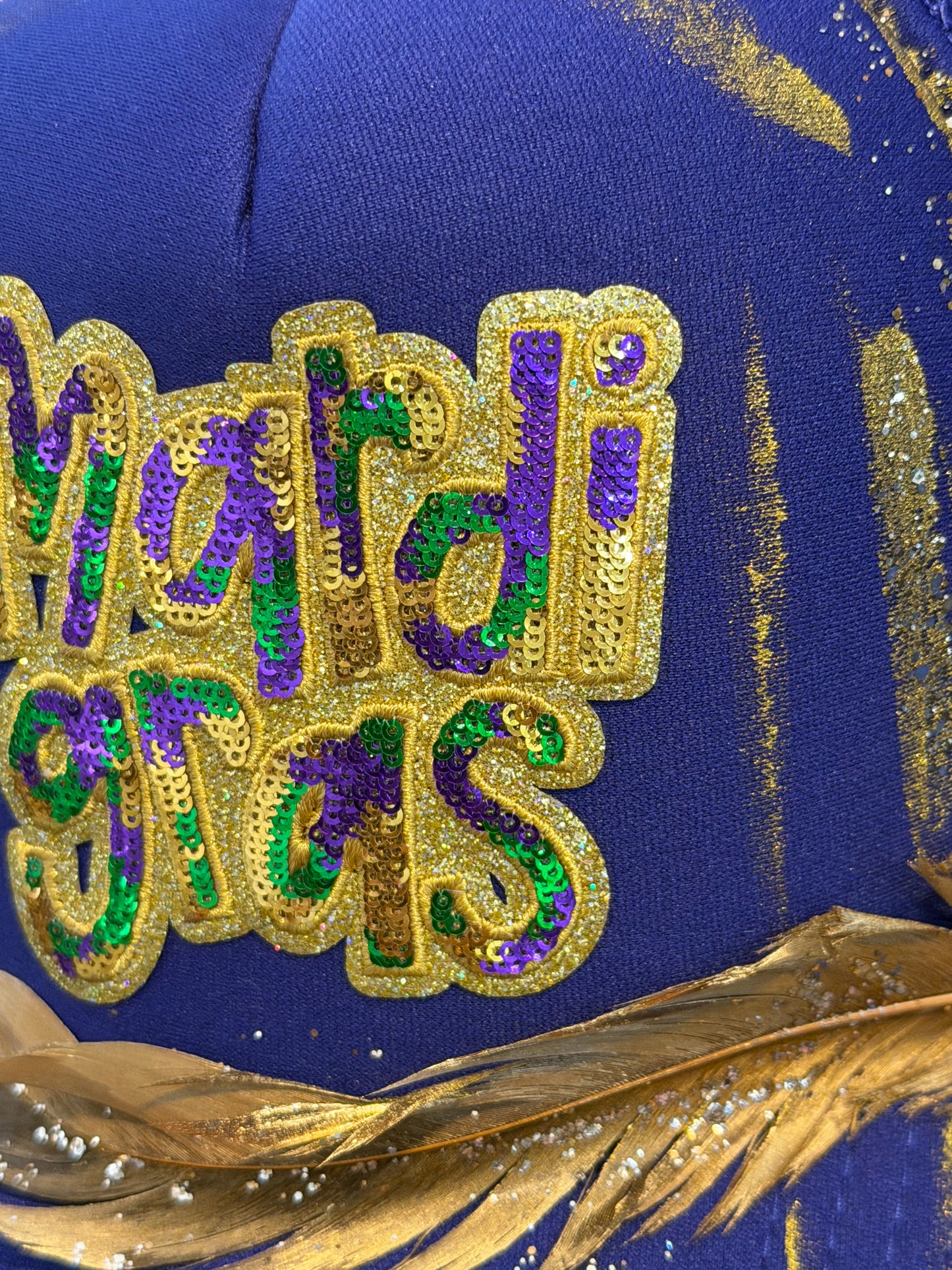 Blu coconut Mardi Gras Trucker