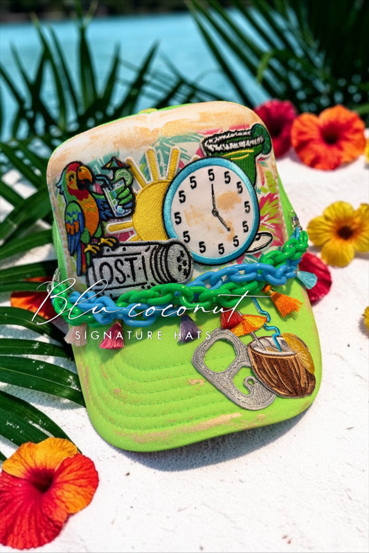Blu Coconut 🍹 LOST Somewhere Between 5 O’Clock & Paradise 🍹 Trucker Hat
