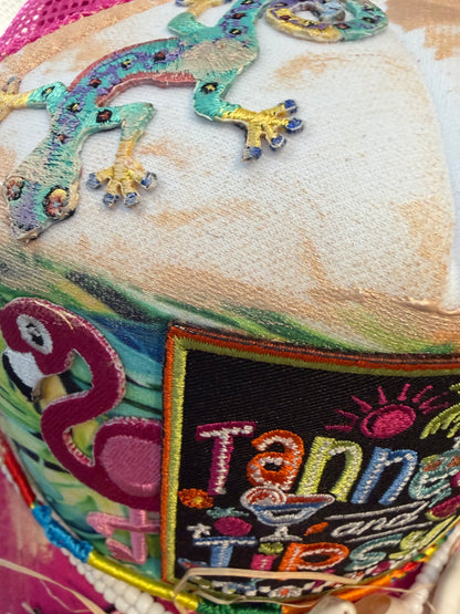 Blu Coconut Tanned and Tipsy” Trucker Hat