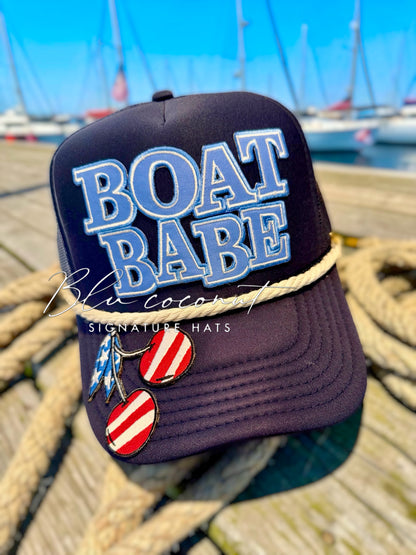 Blu Coconut Boat Babe Trucker