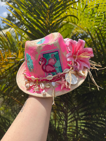 Blu Coconut Flamingo Fling Fedora 🦩🌴🌺