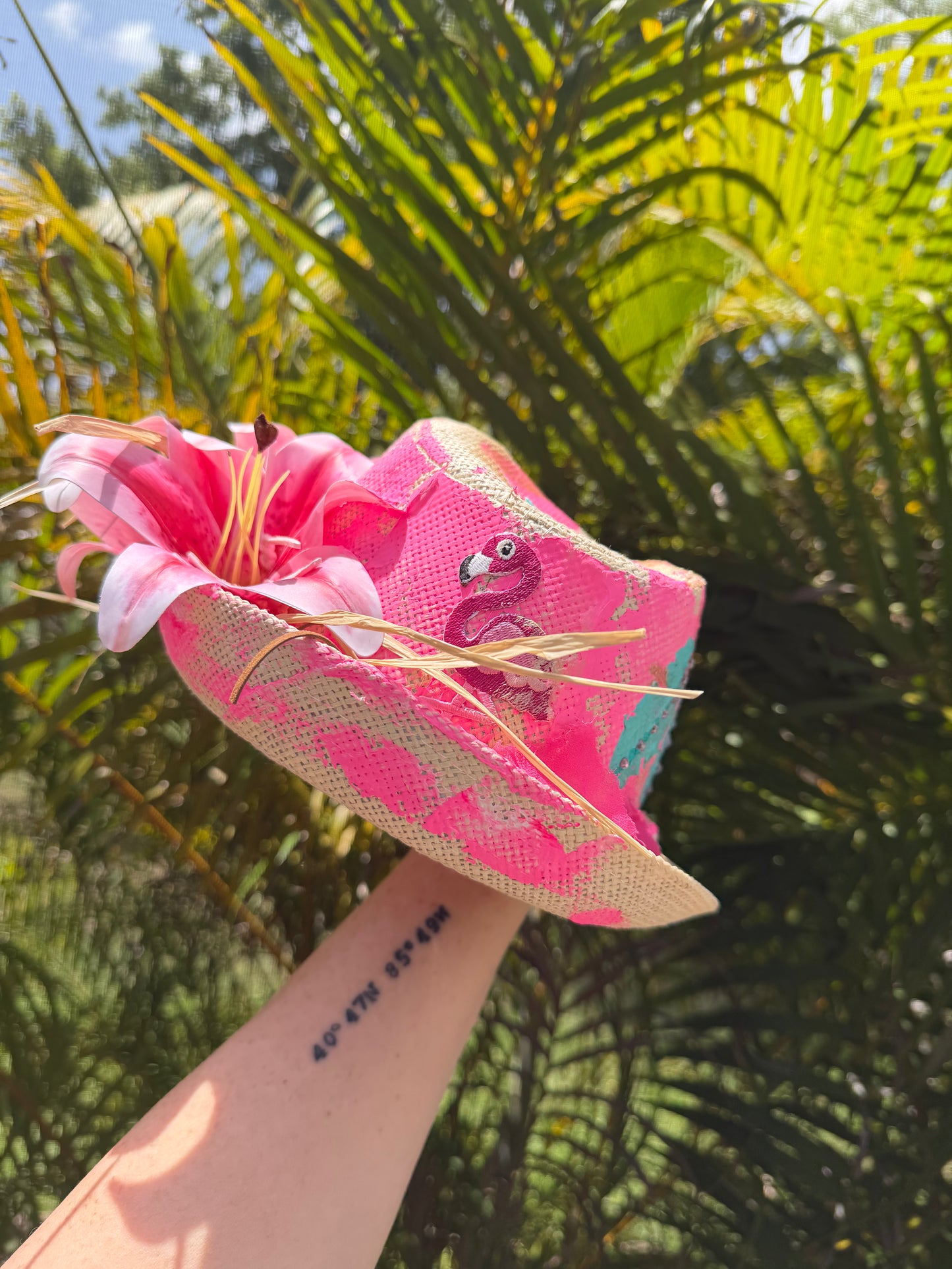Blu Coconut Flamingo Fling Fedora 🦩🌴🌺