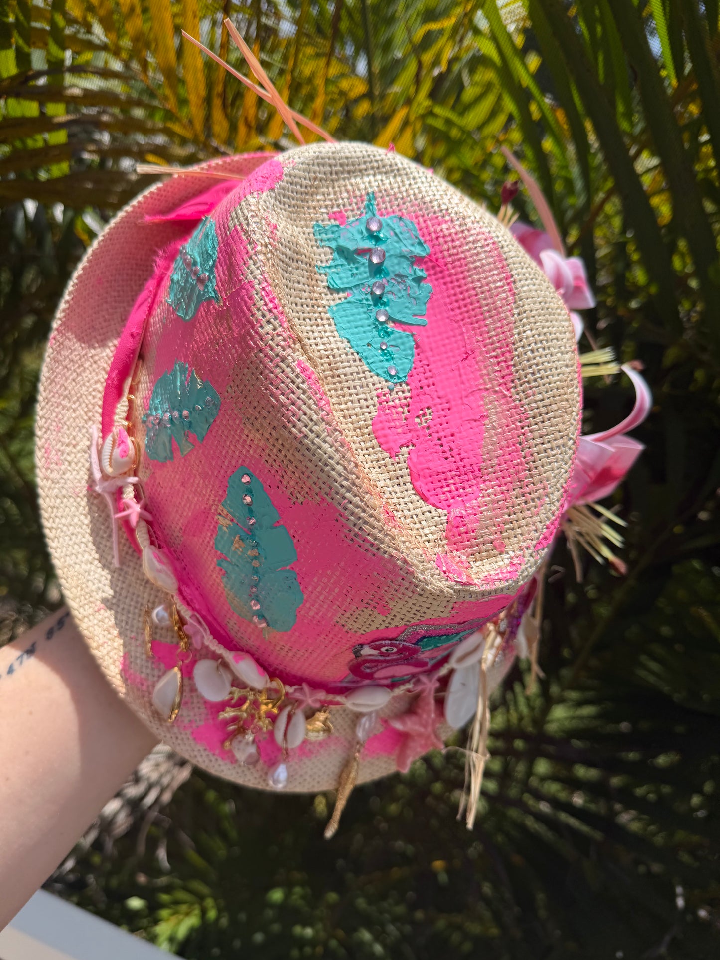 Blu Coconut Flamingo Fling Fedora 🦩🌴🌺