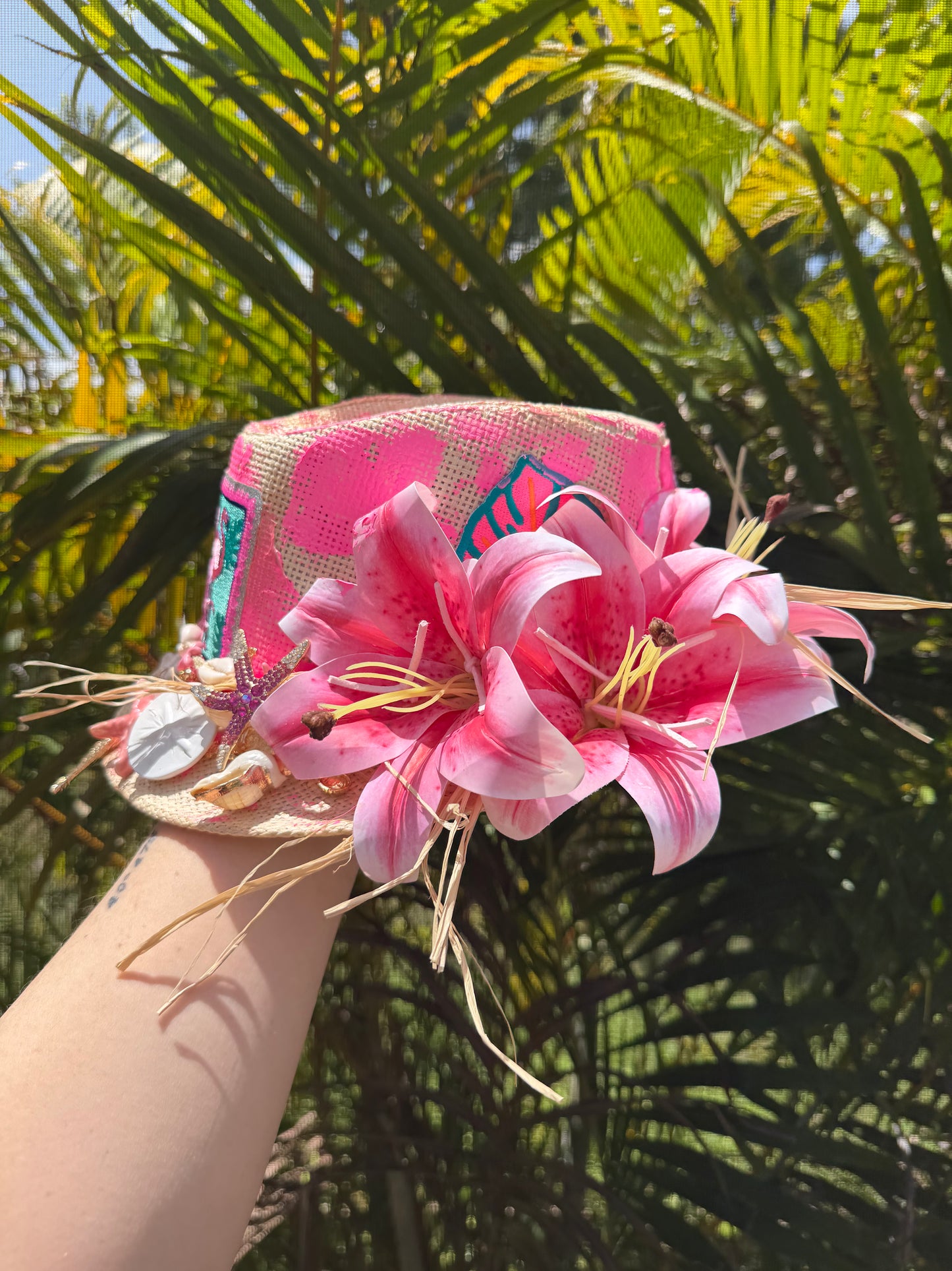 Blu Coconut Flamingo Fling Fedora 🦩🌴🌺