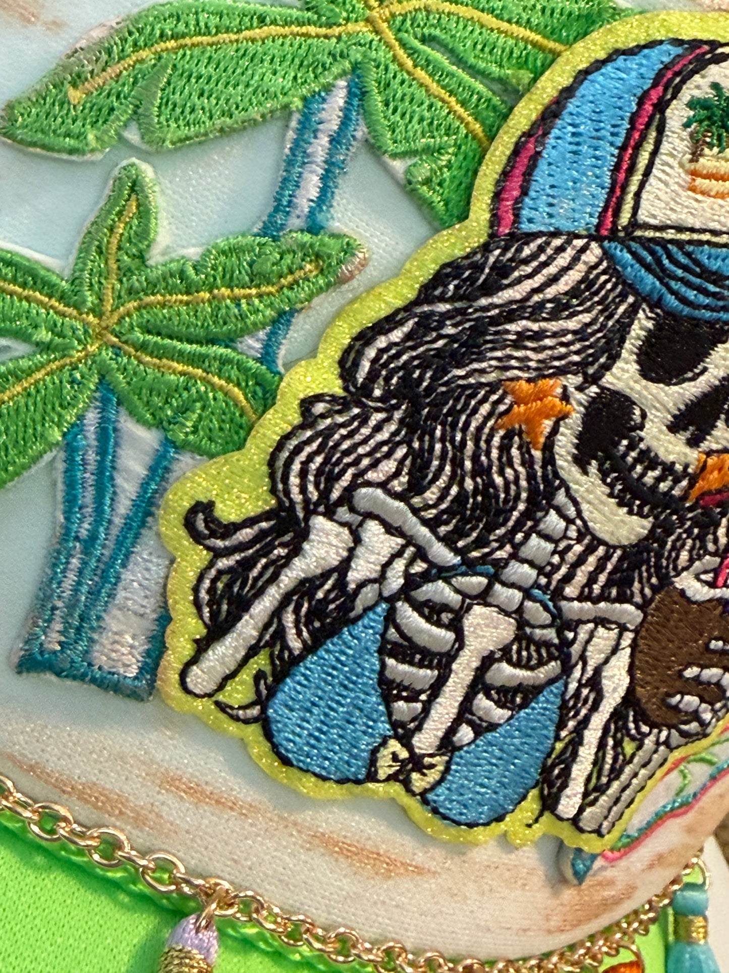 Blu Coconut Tropical Skeleton Sippin’ Trucker Hat 🍹☀️