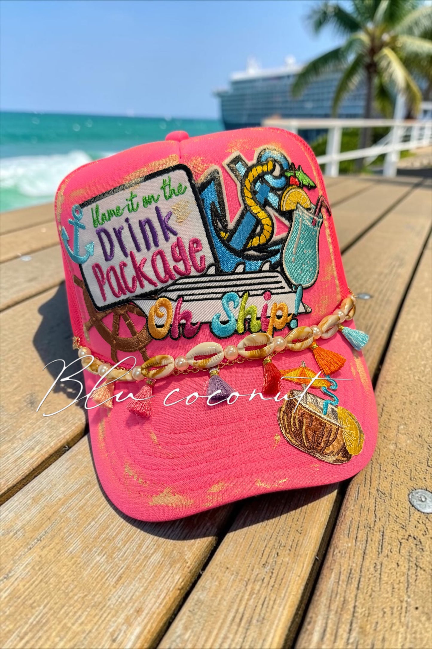Blu Coconut Oh Ship Trucker Hat