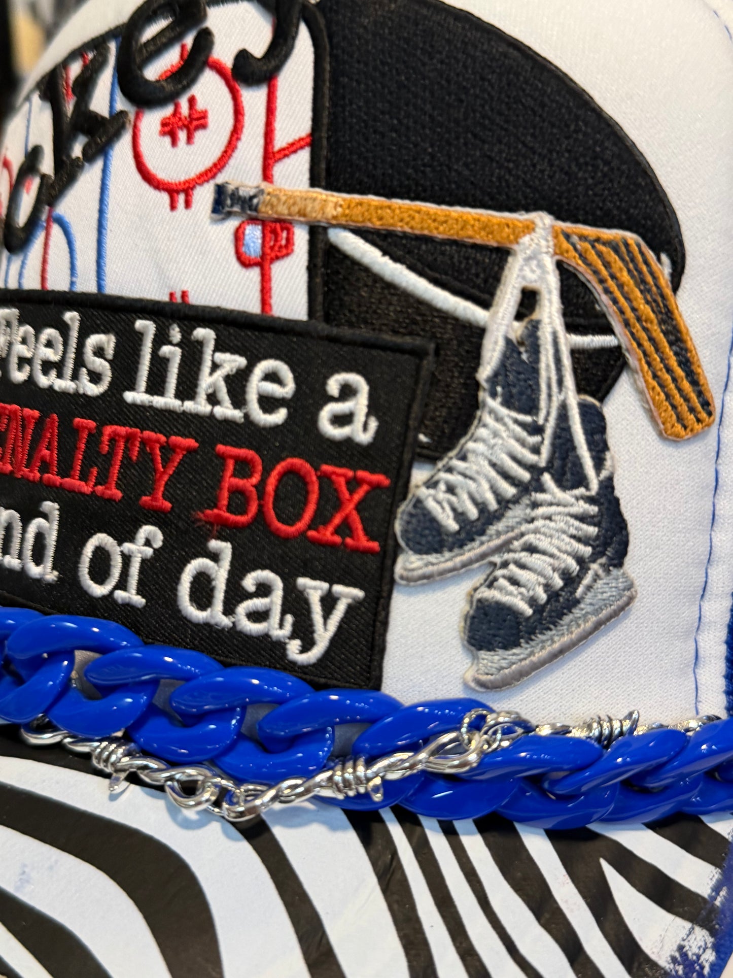 Blu Coconut blue and white hockey trucker