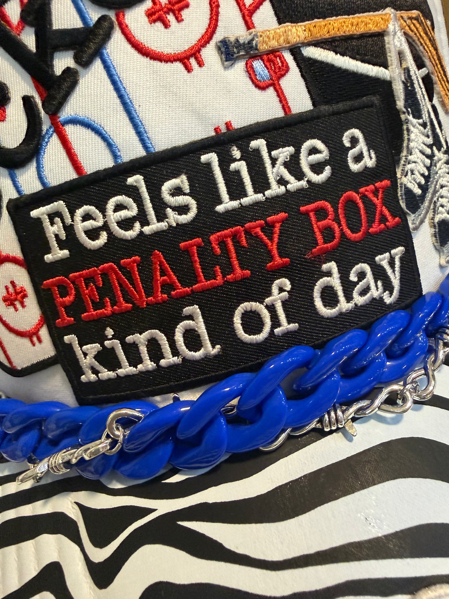 Blu Coconut blue and white hockey trucker