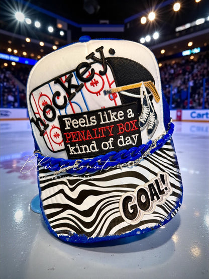 Blu Coconut blue and white hockey trucker