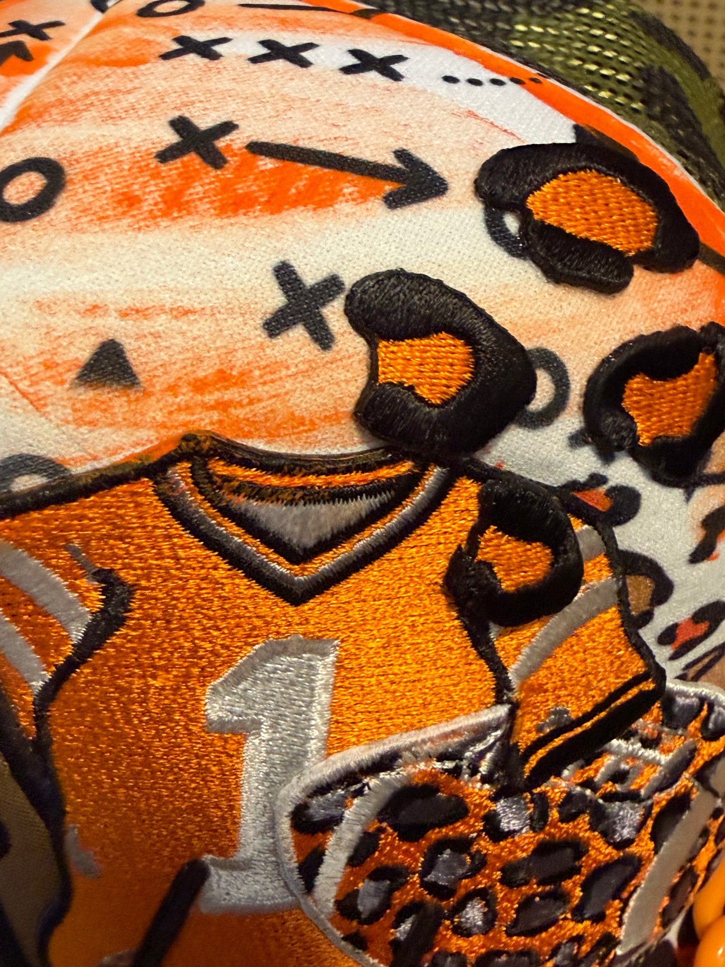Blu Coconut Camo, white and orange run the dang ball trucker hat