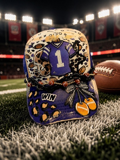 Blu Coconut purple football trucker hat