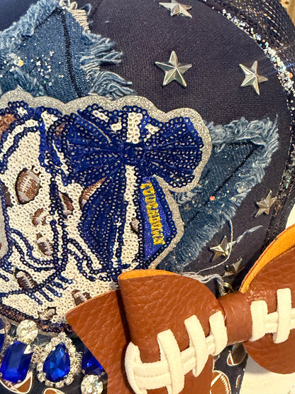 Navy Blue Football Touchdown Trucker Hat ⚡🏈