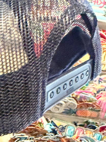 Blu coconut navy and orange football trucker