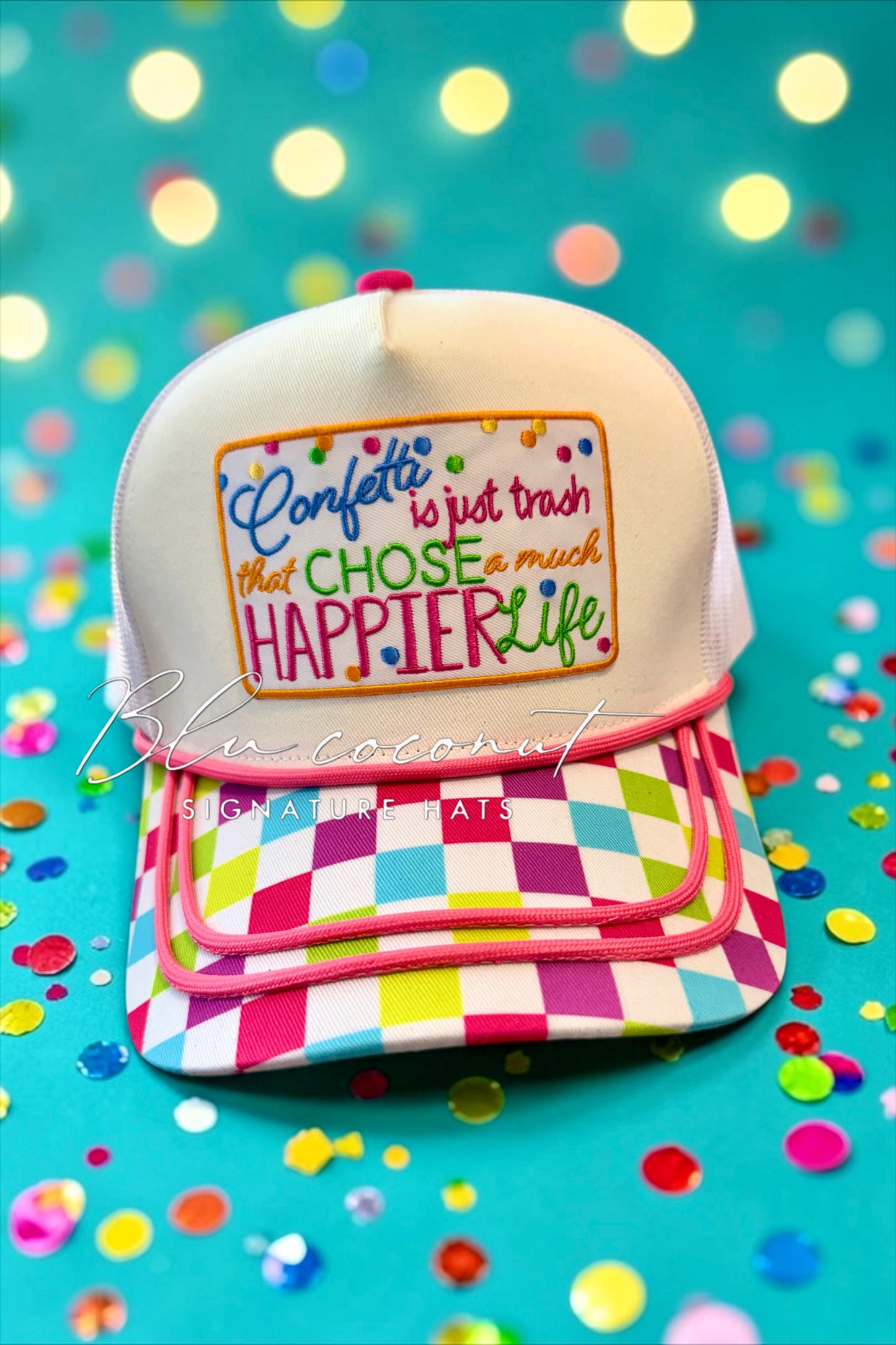 Blu Coconut Confetti Trucker
