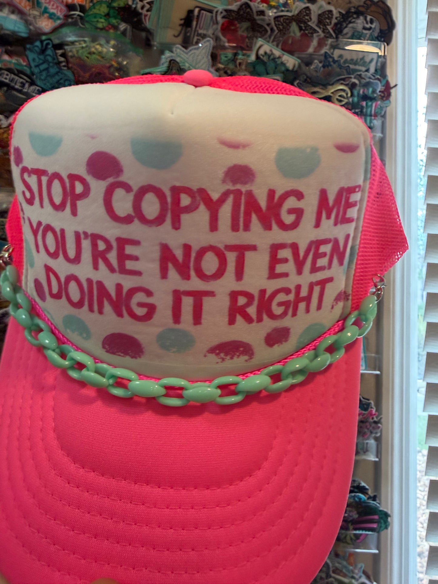 Blu Coconut stop copying me Trucker hat