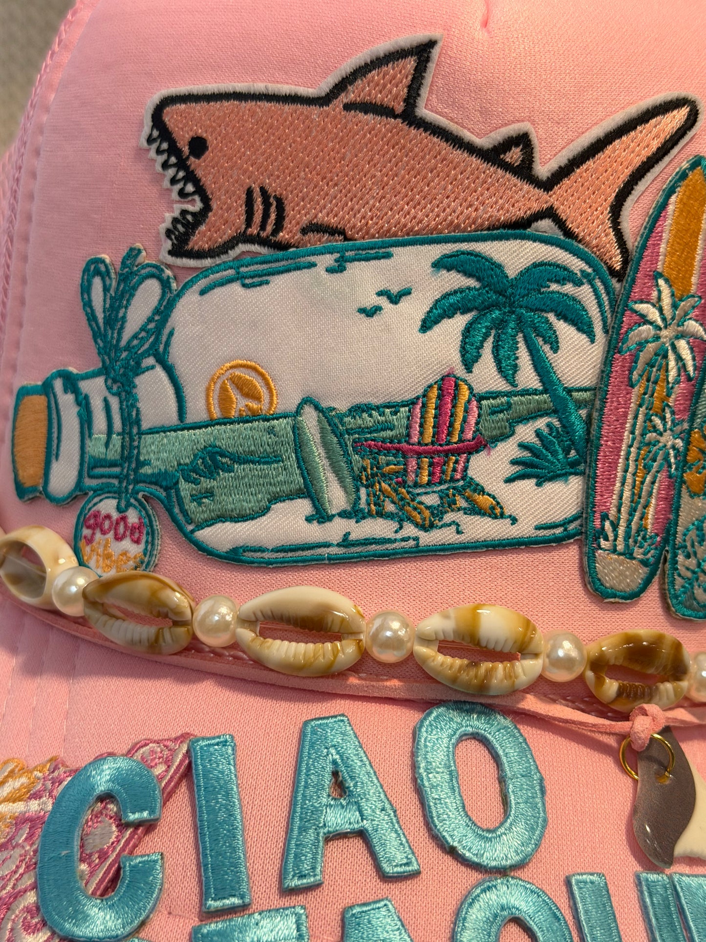 Blu Coconut Ciao Beaches Trucker Hat! 🌊🦈