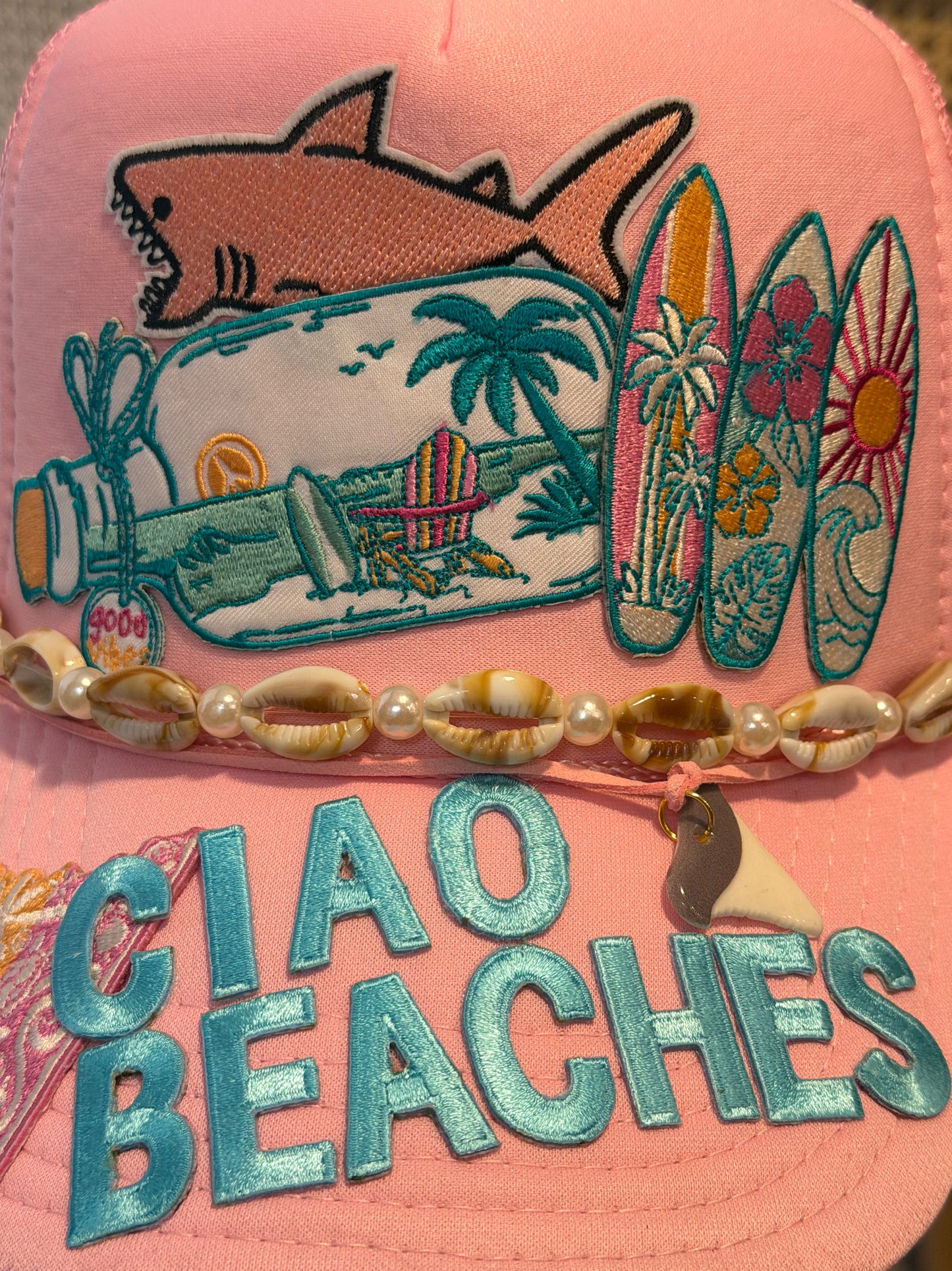 Blu Coconut Ciao Beaches Trucker Hat! 🌊🦈