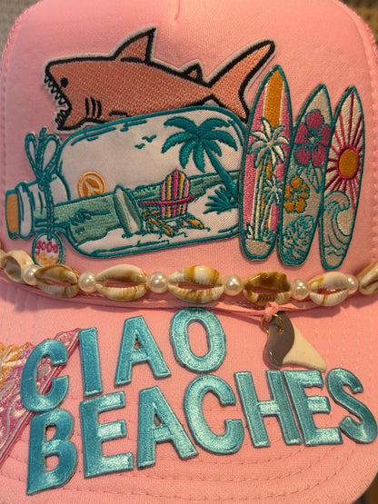 Blu Coconut Ciao Beaches Trucker Hat! 🌊🦈