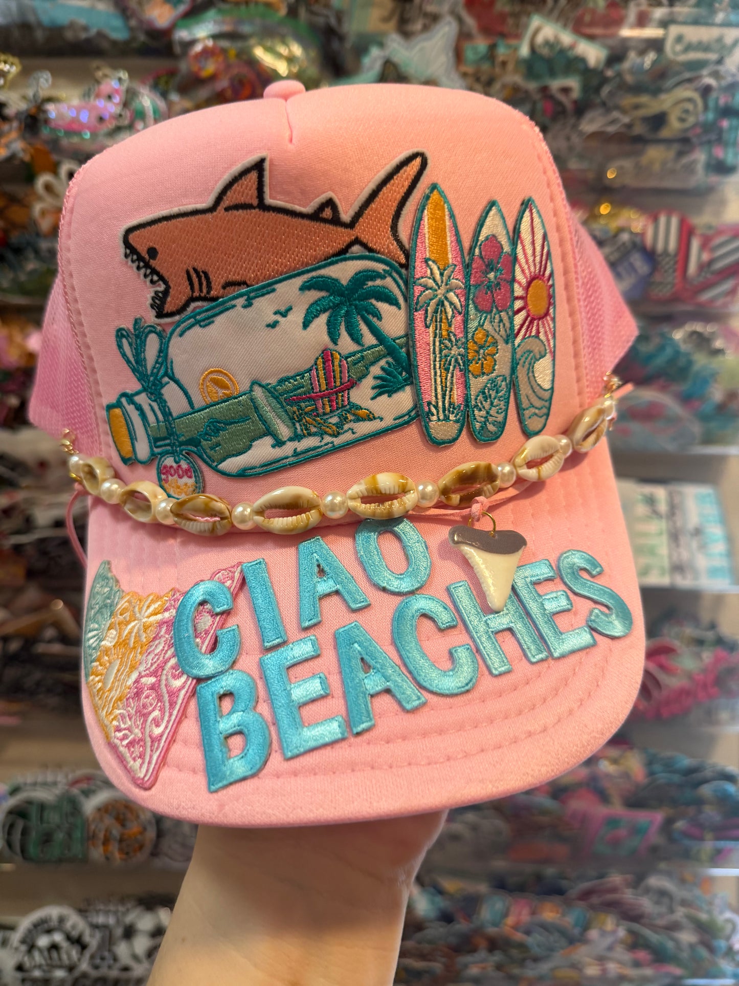 Blu Coconut Ciao Beaches Trucker Hat! 🌊🦈
