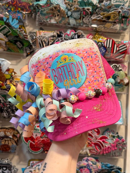 Blu Coconut Birthday Girl Trucker Hat 🩷🎉👑