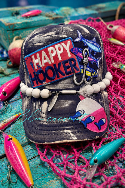 Blu Coconut “Happy Hooker” Trucker Hat 🎣✨