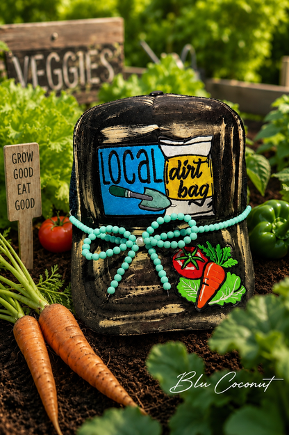 Blu Coconut local dirtbag trucker hat 🥬🍅🥕