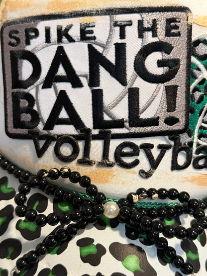 Blu coconut green leopard volleyball Trucker hat 💚🏐