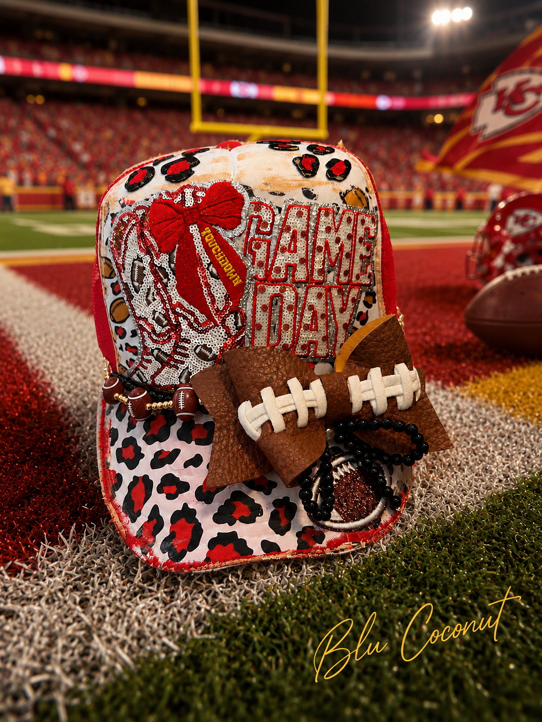 Blu Coconut red and yellow 🏈 Game Day Trucker ❤️💛
