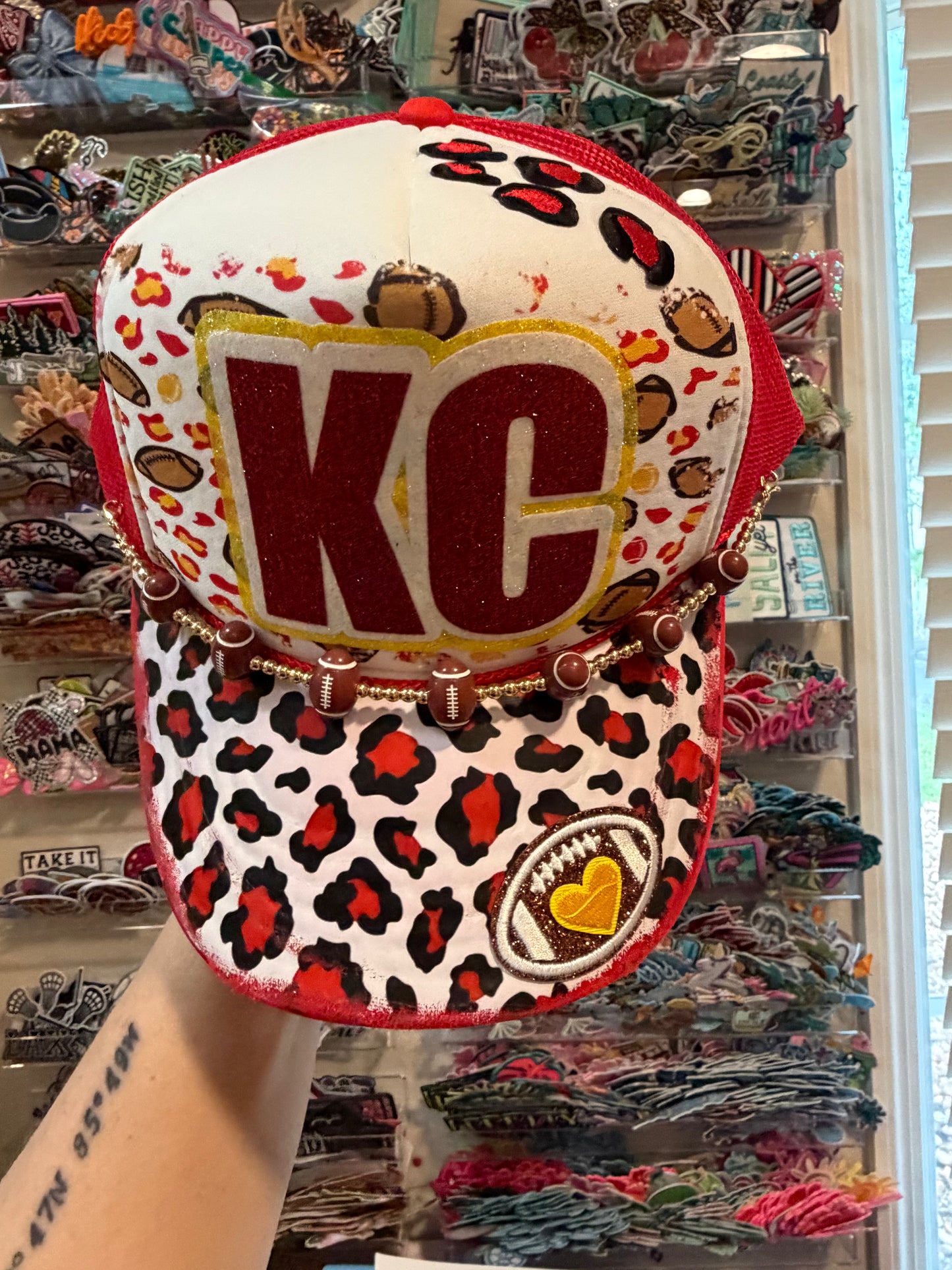 Blu coconut Red and yellow football checker hat