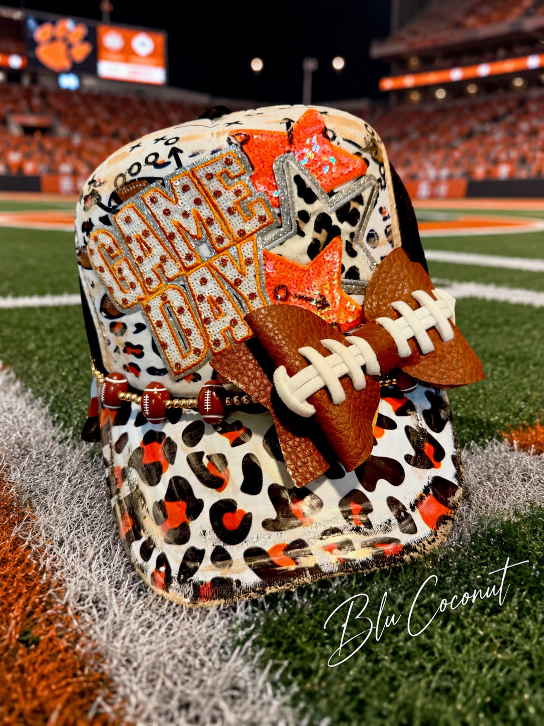 Blu Coconut orange and black leopard print 🏈 Game Day Trucker