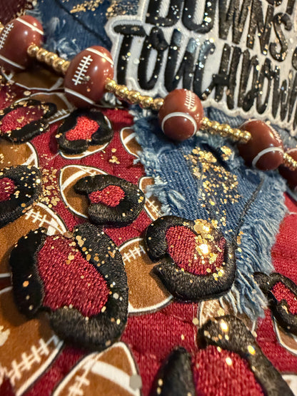 Blu Coconut first downs and touchdowns burgundy football Trucker hat 🏈