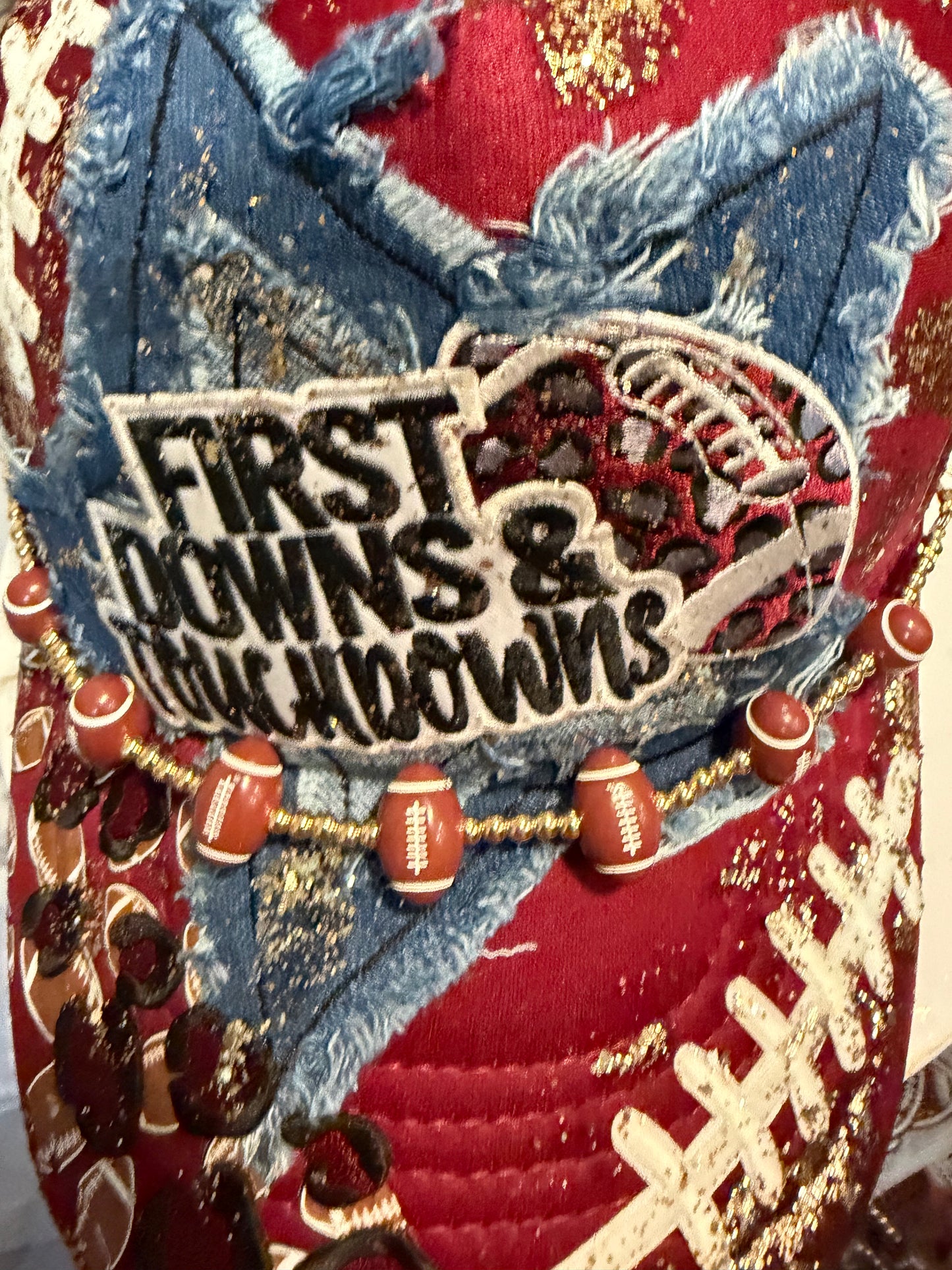 Blu Coconut first downs and touchdowns burgundy football Trucker hat 🏈