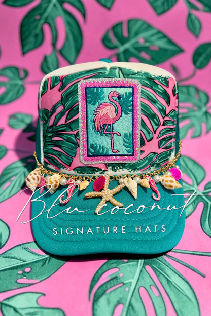 Blu coconut Flamingo Trucker