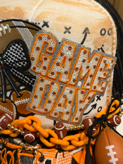 Blue Coconut Game Day Trucker Hat 🧡🏈