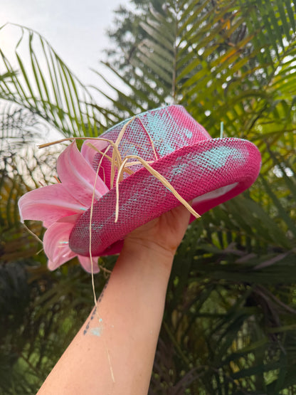 Blu Coconut Pink and aqua Sea Turtle Fedora.