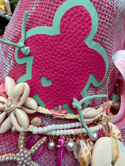 Blu Coconut Pink and aqua Sea Turtle Fedora.