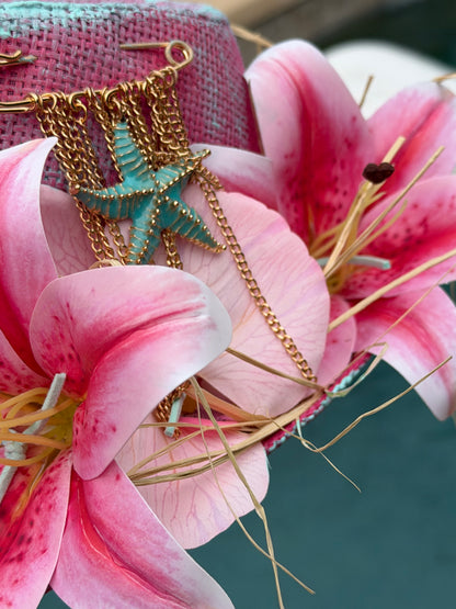 Blu Coconut Pink and aqua Sea Turtle Fedora.