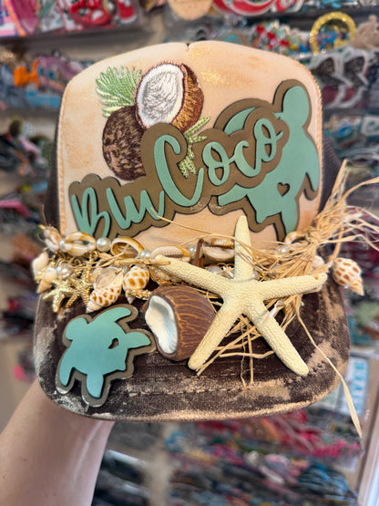 Blue Coconut Trucker Hat 🥥
